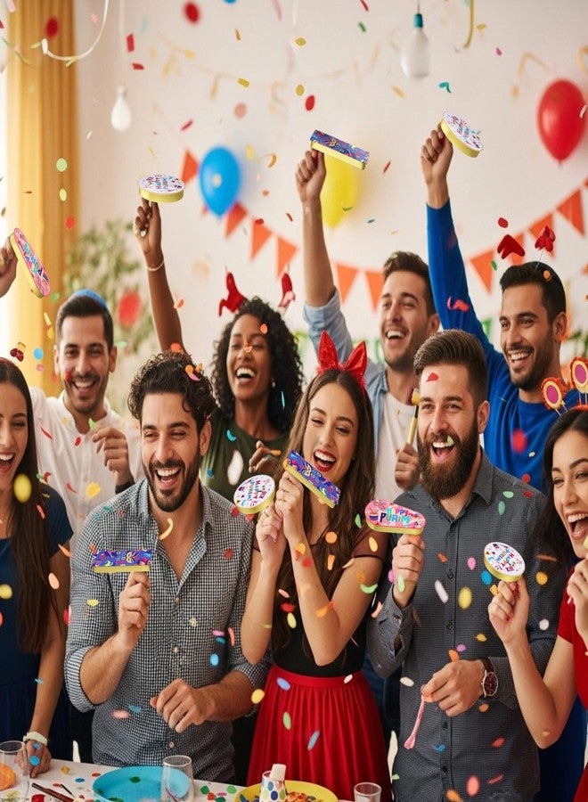 Lukmaa 60 Pcs Metal Purim Gragger Noise Makers for Sporting Event Colorful Party Noise Makers Bulk Novelty Assorted Purim Gragger Party Favor for Holiday, Football Games, Pep Rally Supplies (Stylish) - Image 4
